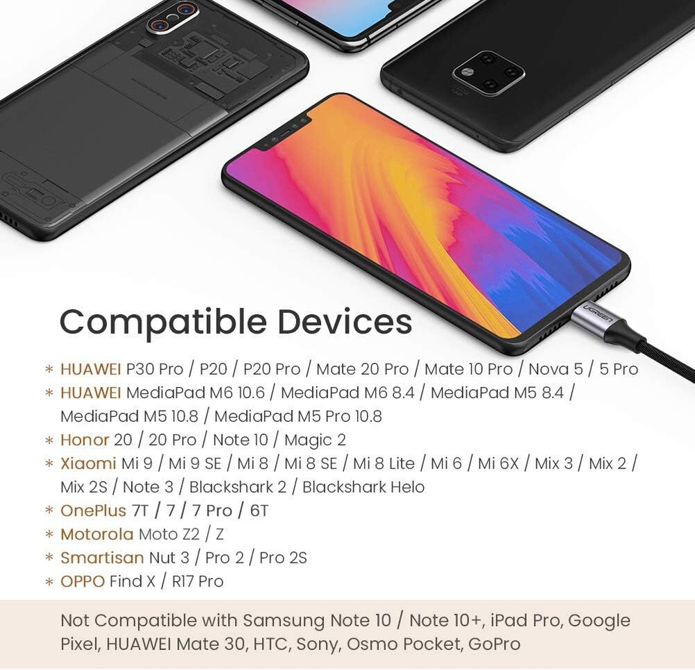 Кабель USB-C - 2*Audio 3.5mm (сплиттер для наушников) UGREEN 30732