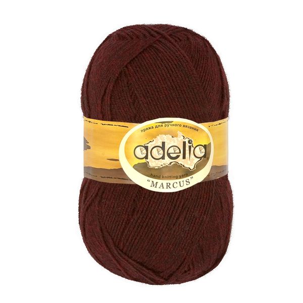 Пряжа Adelia Marcus / уп.5 мот. по 100г, 375м, 23 т.бордовый