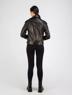 Куртка весенняя укороченная натуральная кожа на молнии