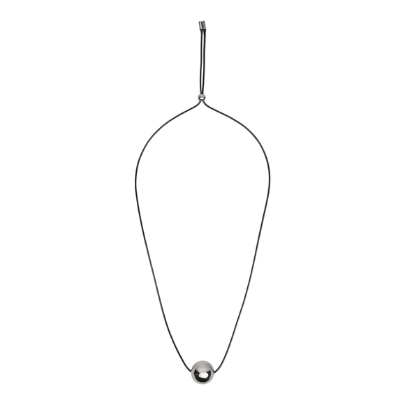 Подвеска металлический шар на нитке, серебро