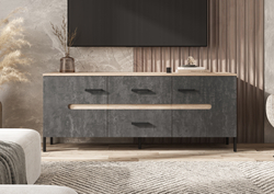 Тумба для ТВ Ким (металл), Бетон графит, Сонома