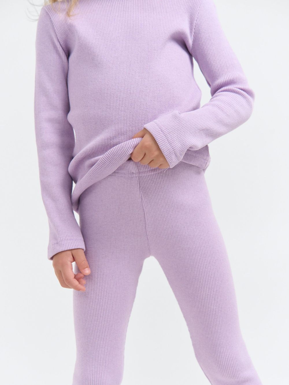 Лосины с волнистым краем "Лаванда" с начесом