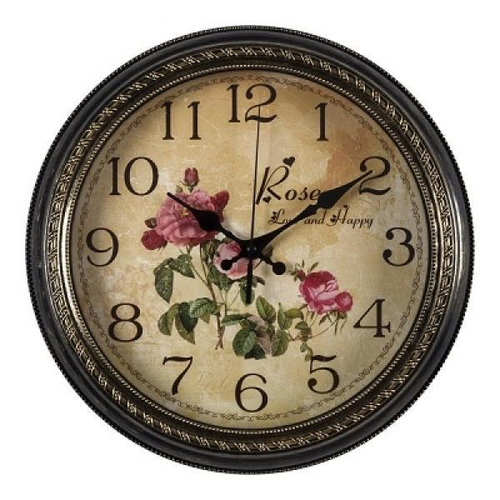 Часы 21 Bek настенные  2950-110 круг d=28,5см, корпус черный с золотом "Любовь и Счастье" "Рубин"