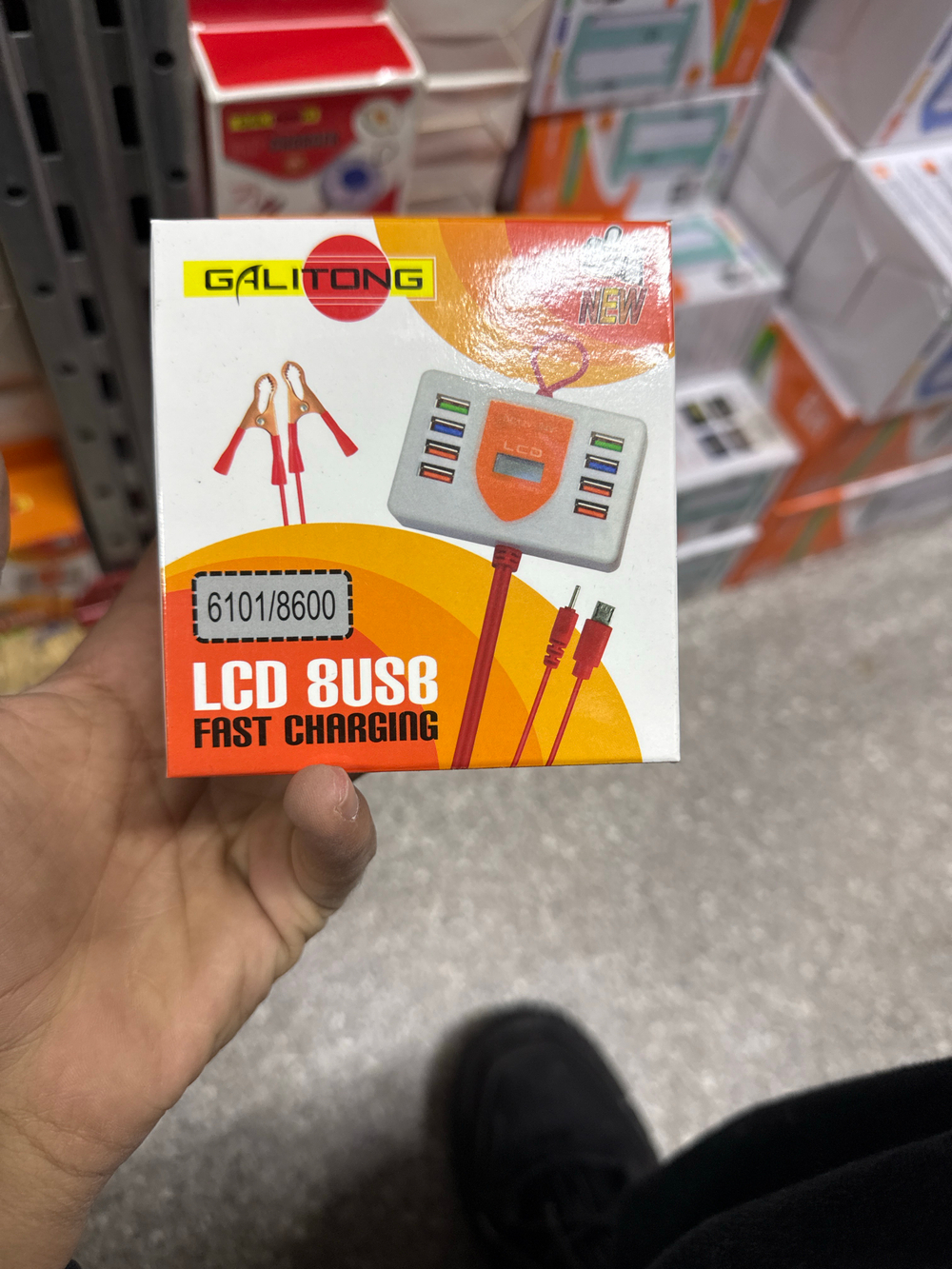 Зарядное устройство для адаптера питания постоянного тока с зажимом для аккумулятора 12V с 10 портами USB 6101/8600