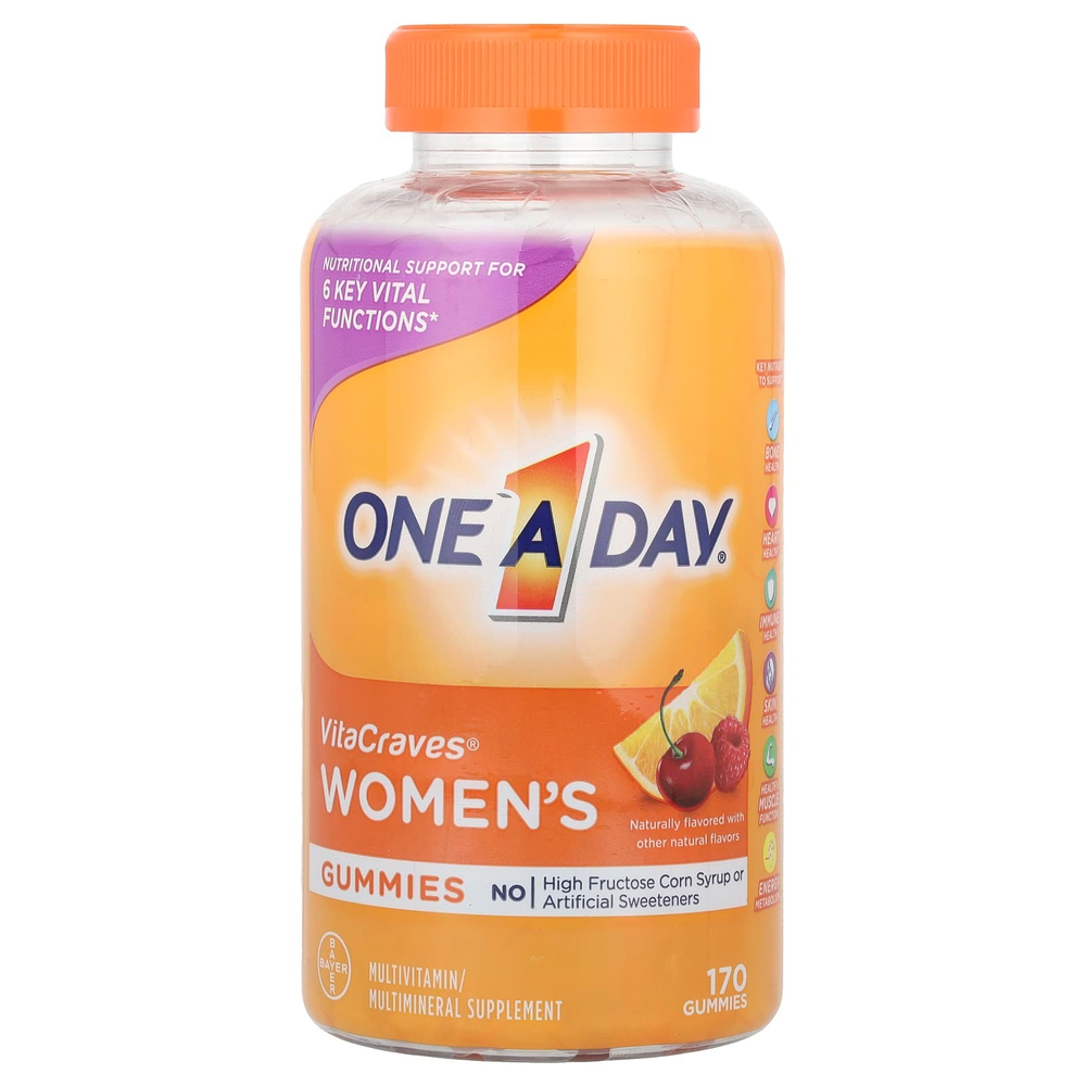 One-A-Day, VitaCraves®, мультивитаминные и мультиминеральные жевательные таблетки для женщин, 170 жевательных таблеток