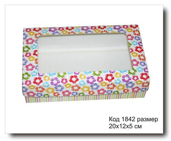 Коробка с окном код 1842 размер 20х12х5 см для макарун
