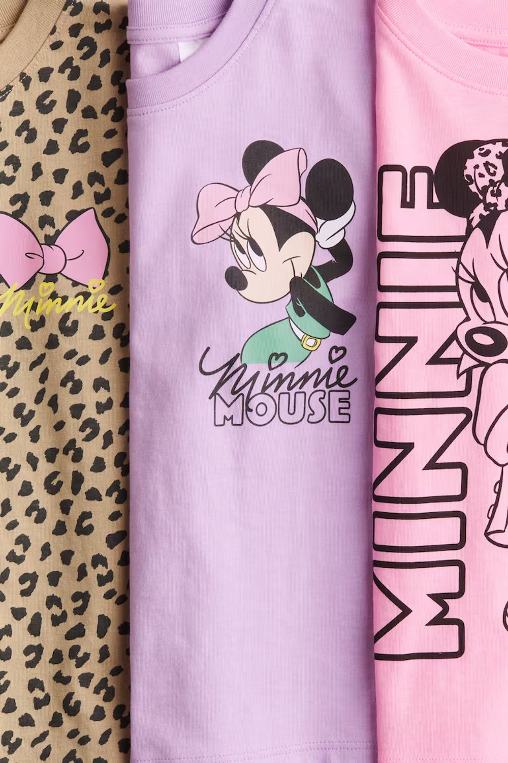 H&M Комплект из трех футболкок, розовый/фиолетовый/бежевый