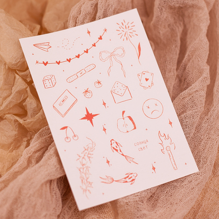 Стикерпак "Зарисовки бордовые" ✏️