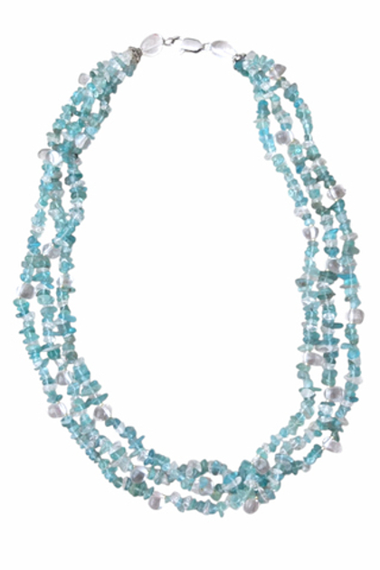 ожерелье из апатита и горного хрусталя