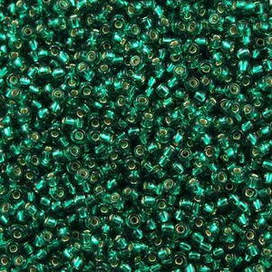 Miyuki Seed Beads 11/0 Emerald Silver Lined SB0017
