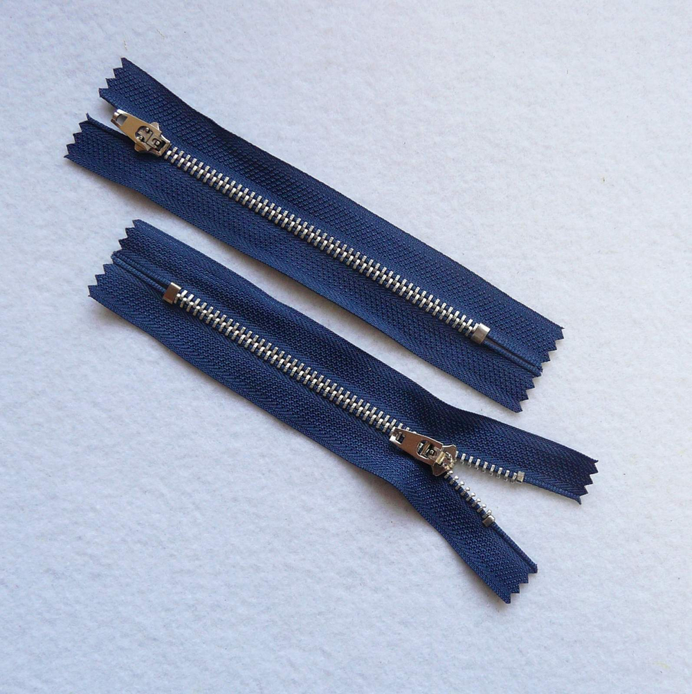 Молния (джинсовая, 12см), цвет- Синяя