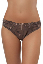 Трусы-стринги Misia с вышивкой (Размер: 42) (Цвет: коричневый)