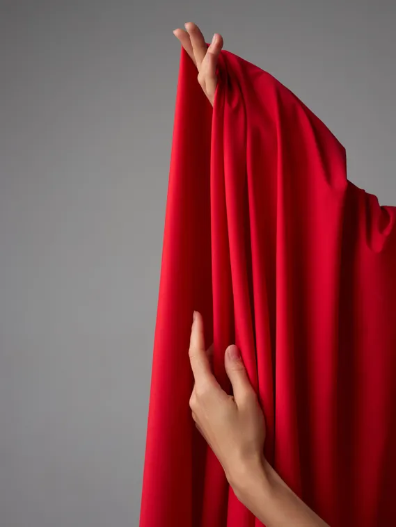 Микрофибра бельевая, эффект хлопка, Турция, красный