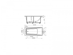 Ванна акриловая прямоугольная ЛИБРА 150х70 AQUATEK (с каркасом и фронтальной панелью)