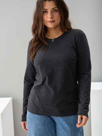 Лонгслив ЛНкл-081/темносерый-меланж