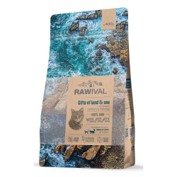 Сухой корм RAWIVAL для взрослых кошек с курицей и рыбой - 0,4 кг