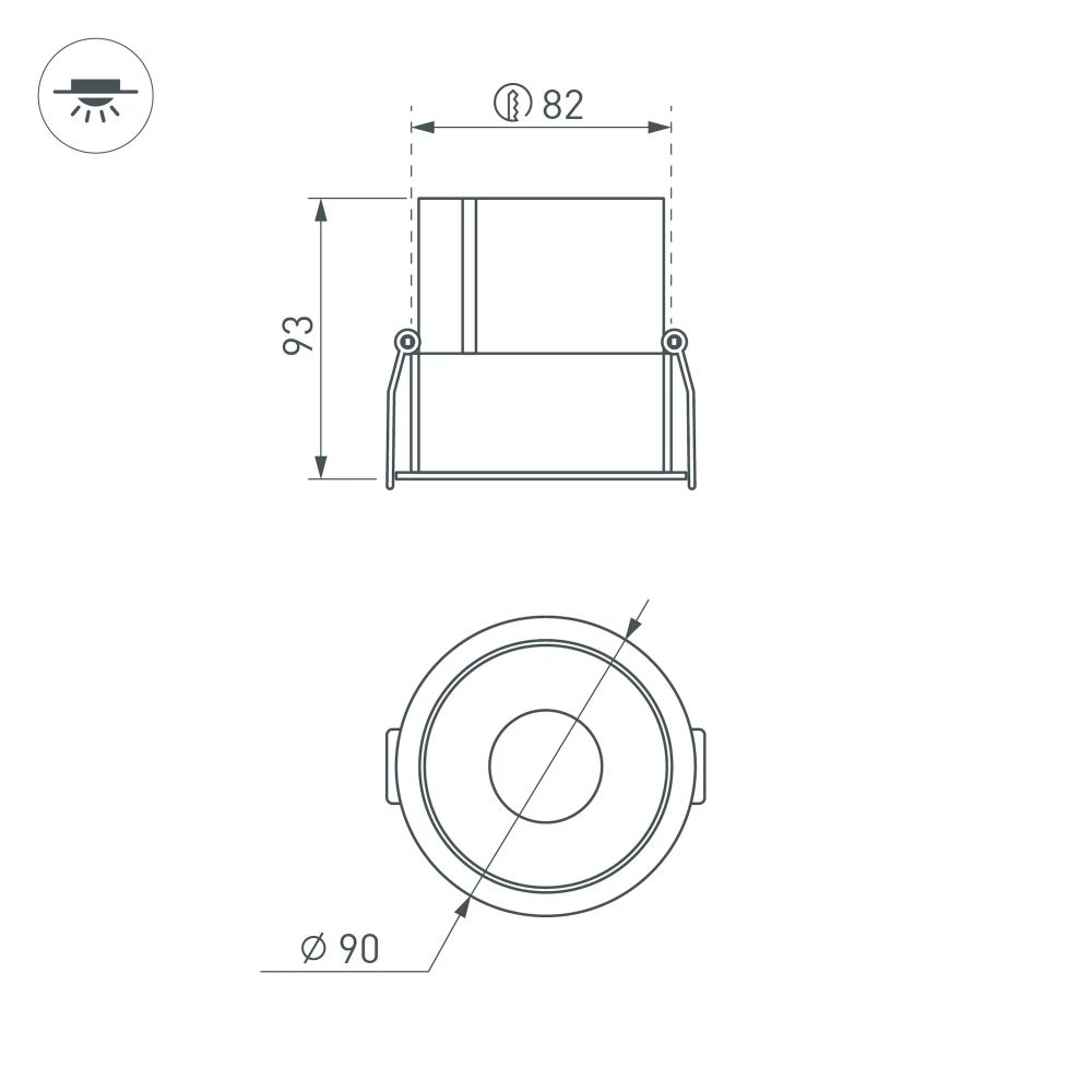 Светильник MS-ATLAS-BUILT-R90-25W Warm3000 (BK-BK, 30 deg, 230V) (Arlight, IP20 Металл, 5 лет) 035467