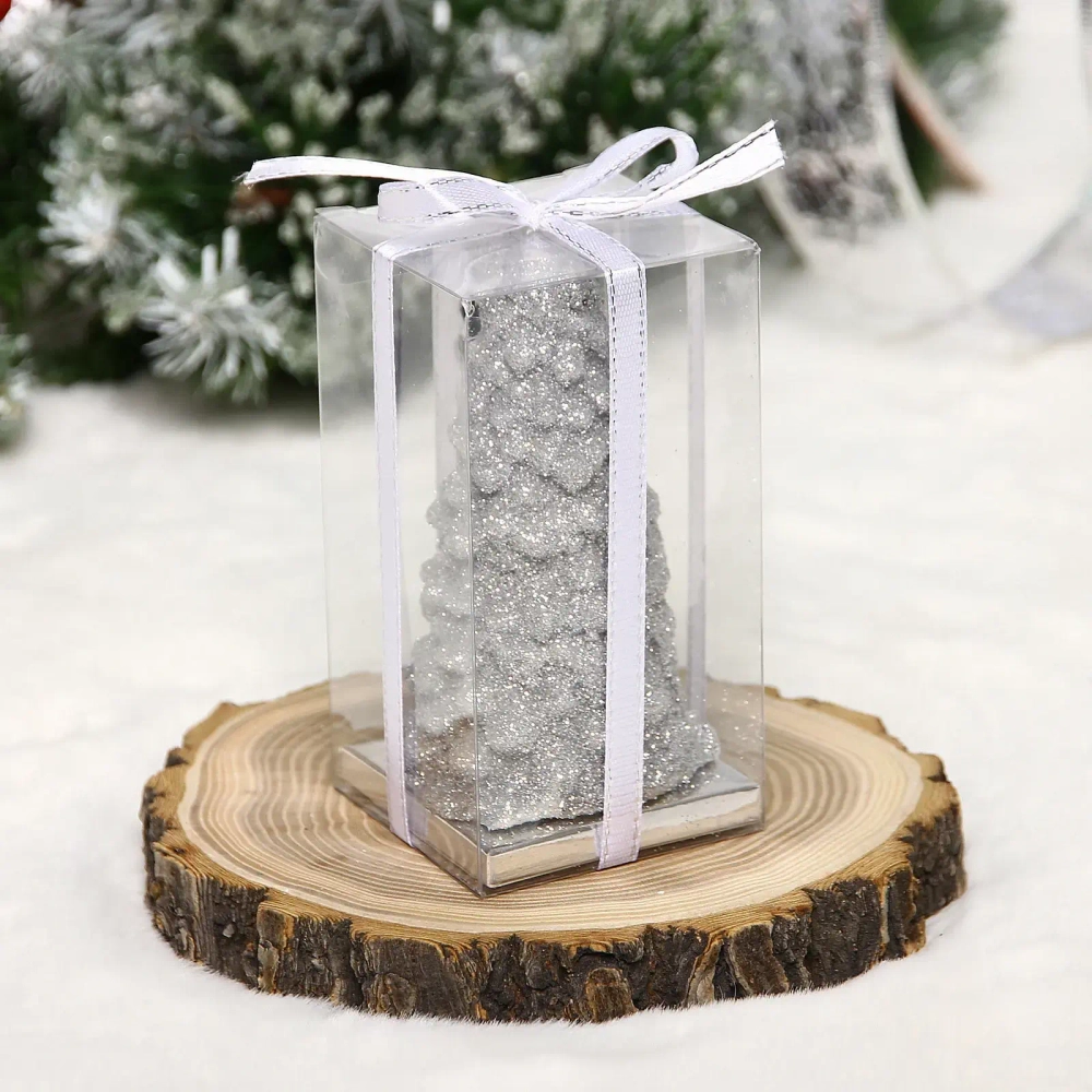 Свеча новогодняя «Сказочная ёлочка» 5,5х10 см, серебро