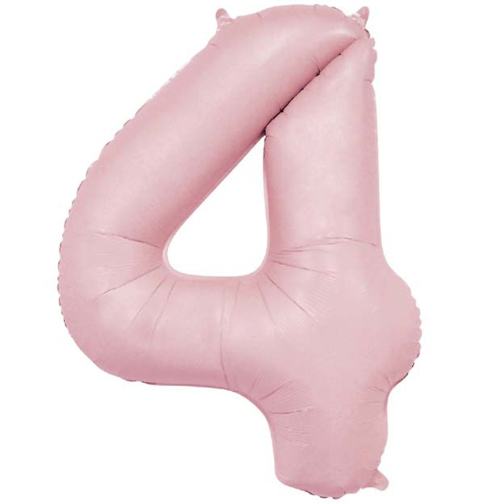 Шар фольгированный Цифра 4 113 см (Розовый)