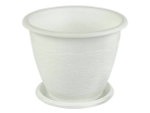 Горшок цветочный Розалия 3,2л с поддоном (белый)