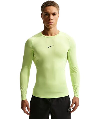 Мужская теннисная футболка с длинным рукавом Nike Pro Dri-FIT Tight Long-Sleeve Fitness - light liquid lime/black