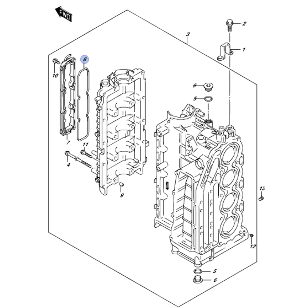 Прокладка картера Suzuki DF90-DF140