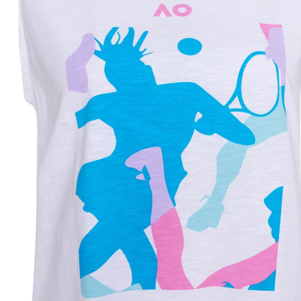 Женский топ теннисный Australian Open Singlet Player Camouflage - белый