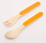 4167335 Набор бамбуковой посуды "Лев", тарелка, миска, стакан, приборы, 5 предметов