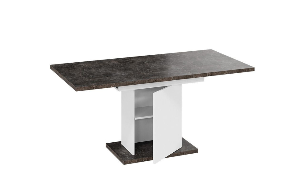 Стол кухонный обеденный раздвижной Белый/Дуб Крафт золотой 120(163)х80х75 см