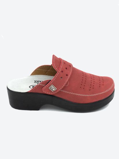 501 | "Natasa" | Бордовые женские медицинские сабо с закрытым носом