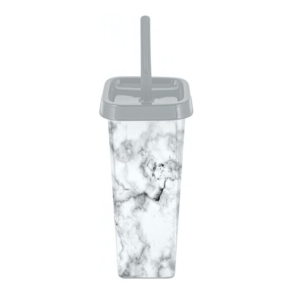 Комплект WC Flamenco (ершик + подставка) закрытый квадратный "Мрамор"