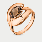 Женское кольцо из розового золота 585 пробы с раухтопазом (арт. 100-1247_rt-001)