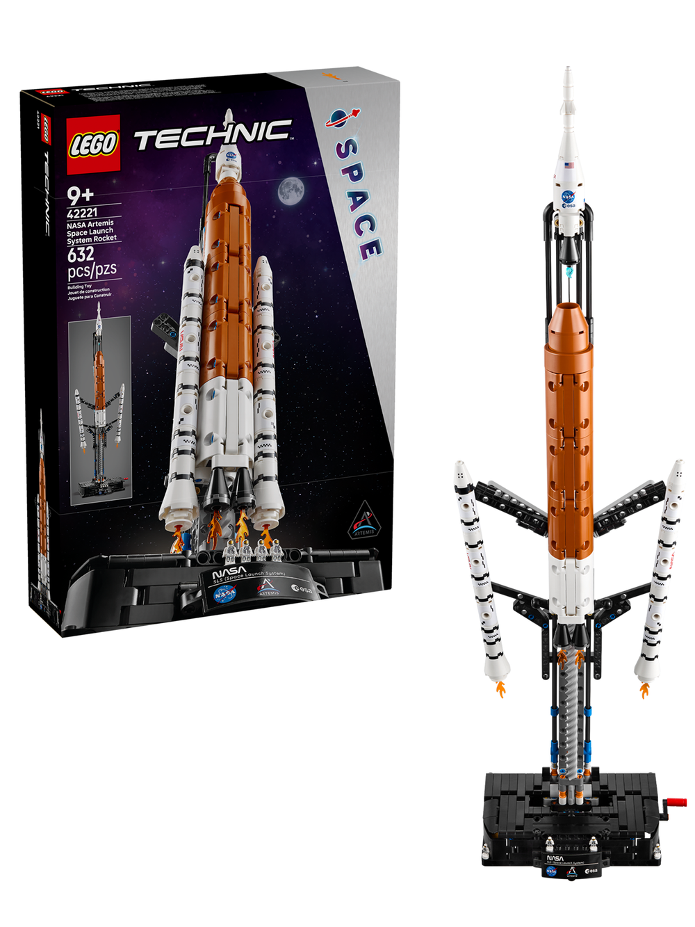 Конструктор Лего Техник Ракета-носитель 42221 | LEGO Technic NASA Artemis Space Launch System Космос 632 деталь 9+