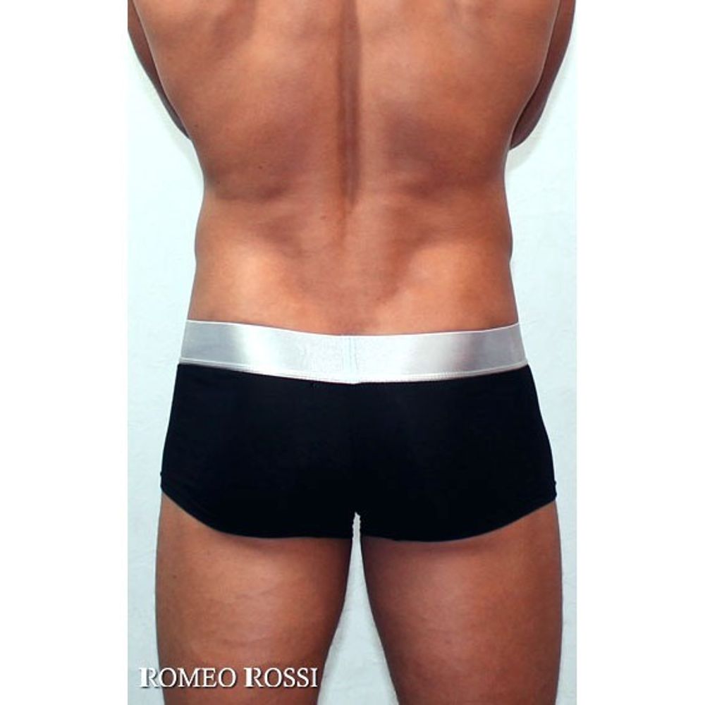 Мужские трусы боксеры черные Romeo Rossi Steel Black Boxer RR00015