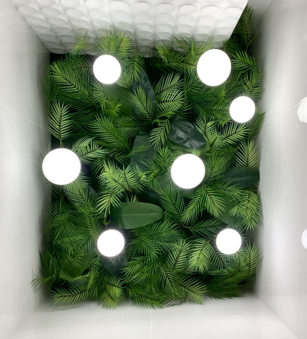 21.12. Озеленение потолка искусственными растениями