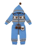 Вязаный комбинезон для новорожденных и малышей на молнии