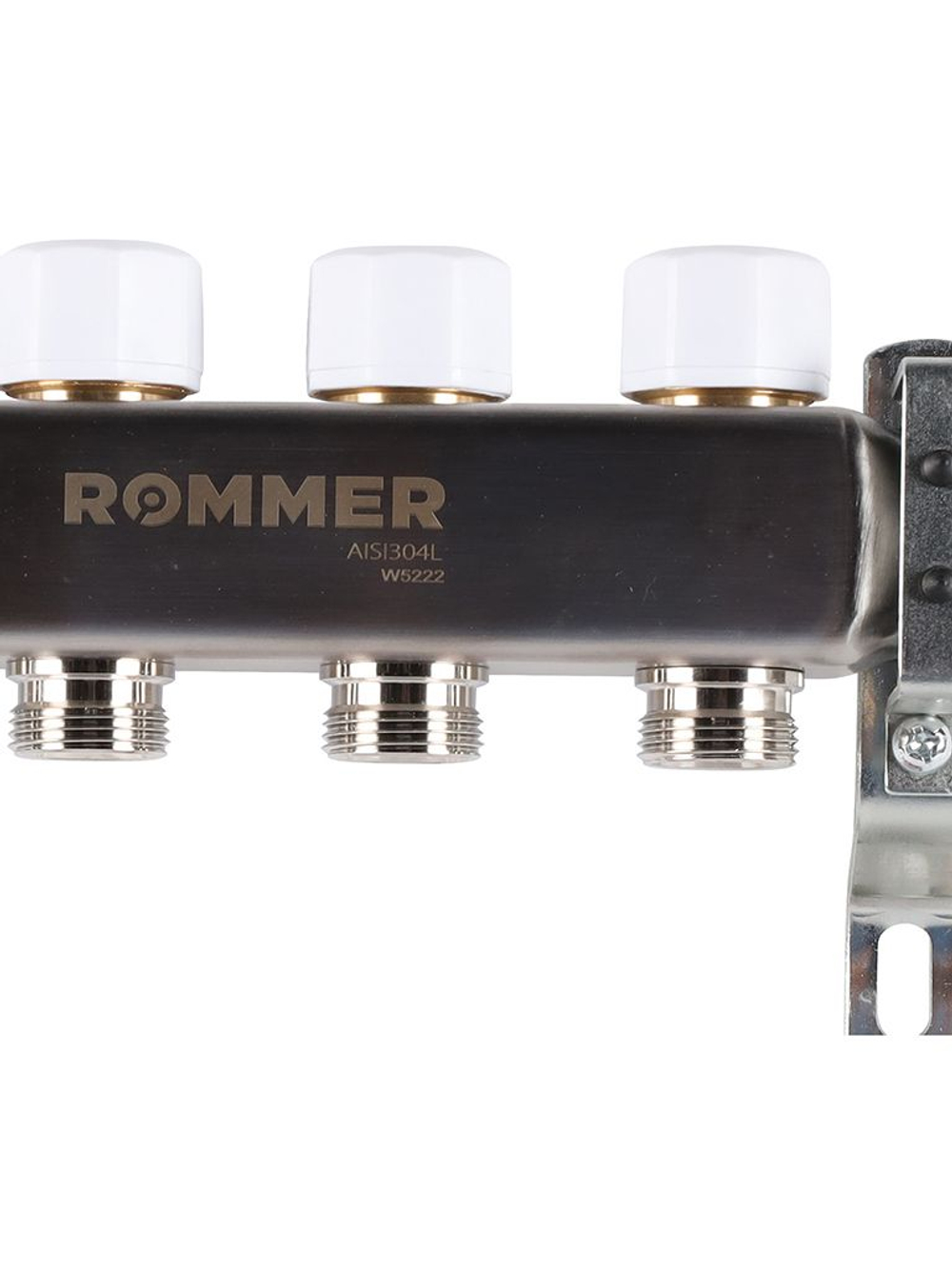 Коллекторная группа 4 выхода из нержавеющей стали с расходомерами ROMMER RMS-1200-000004