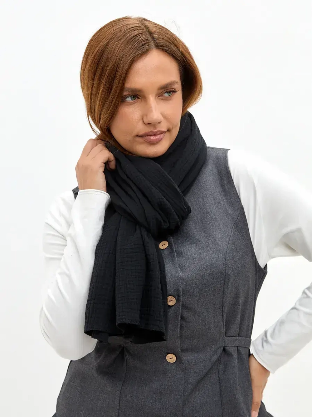 Шарф палантин из муслина