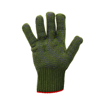 Перчатки зимние акриловые с ПВХ, хаки цвет, 7 кл. р.9 1 пара, арт. ac31pd