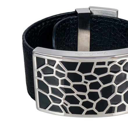 Браслет Fiore Luna на кожаном черном ремешке CB00992-1 S