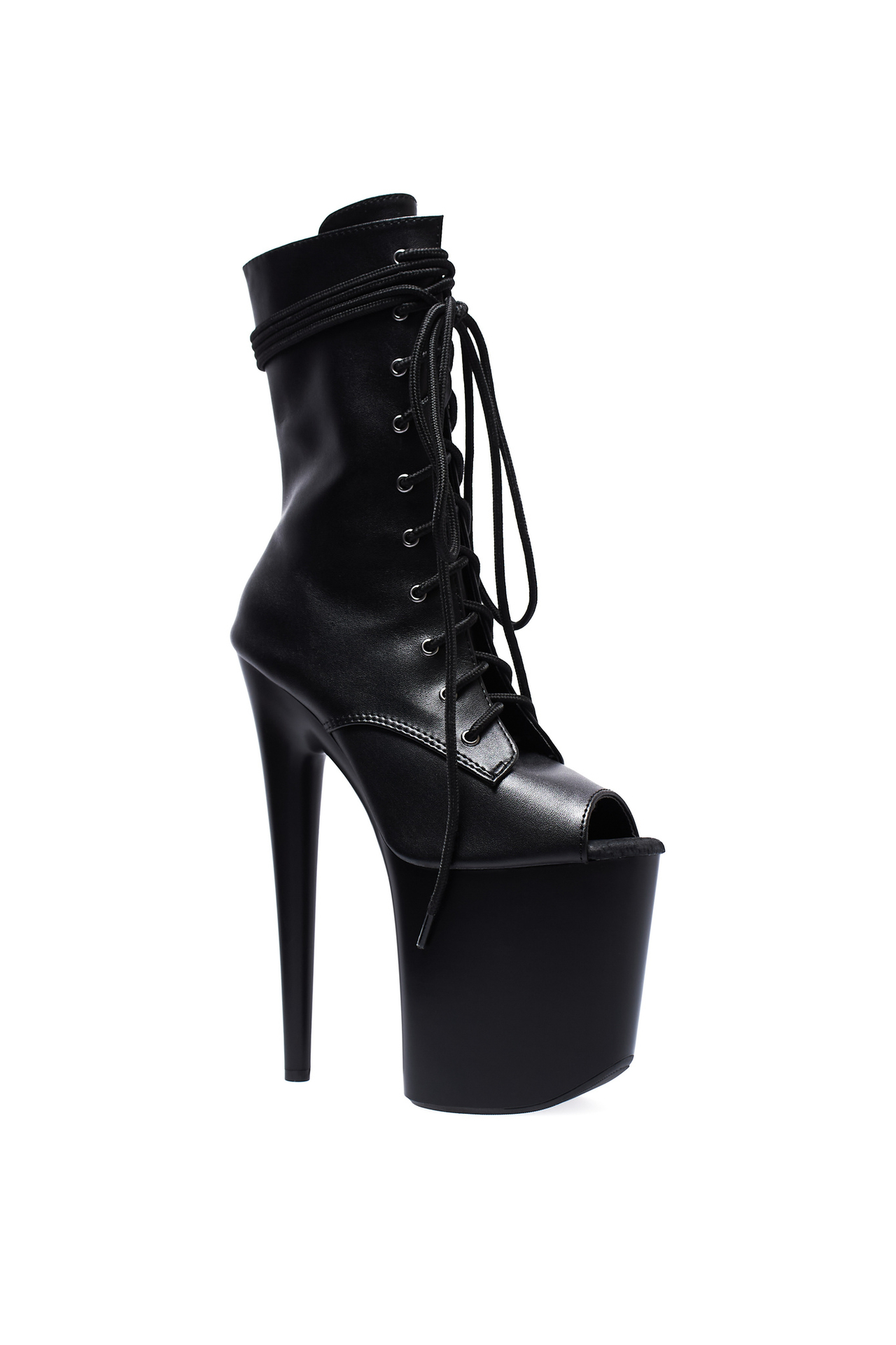 Ботильоны Тройка черные эко кожа, открытые - SHDB-010-3-ekok-bl