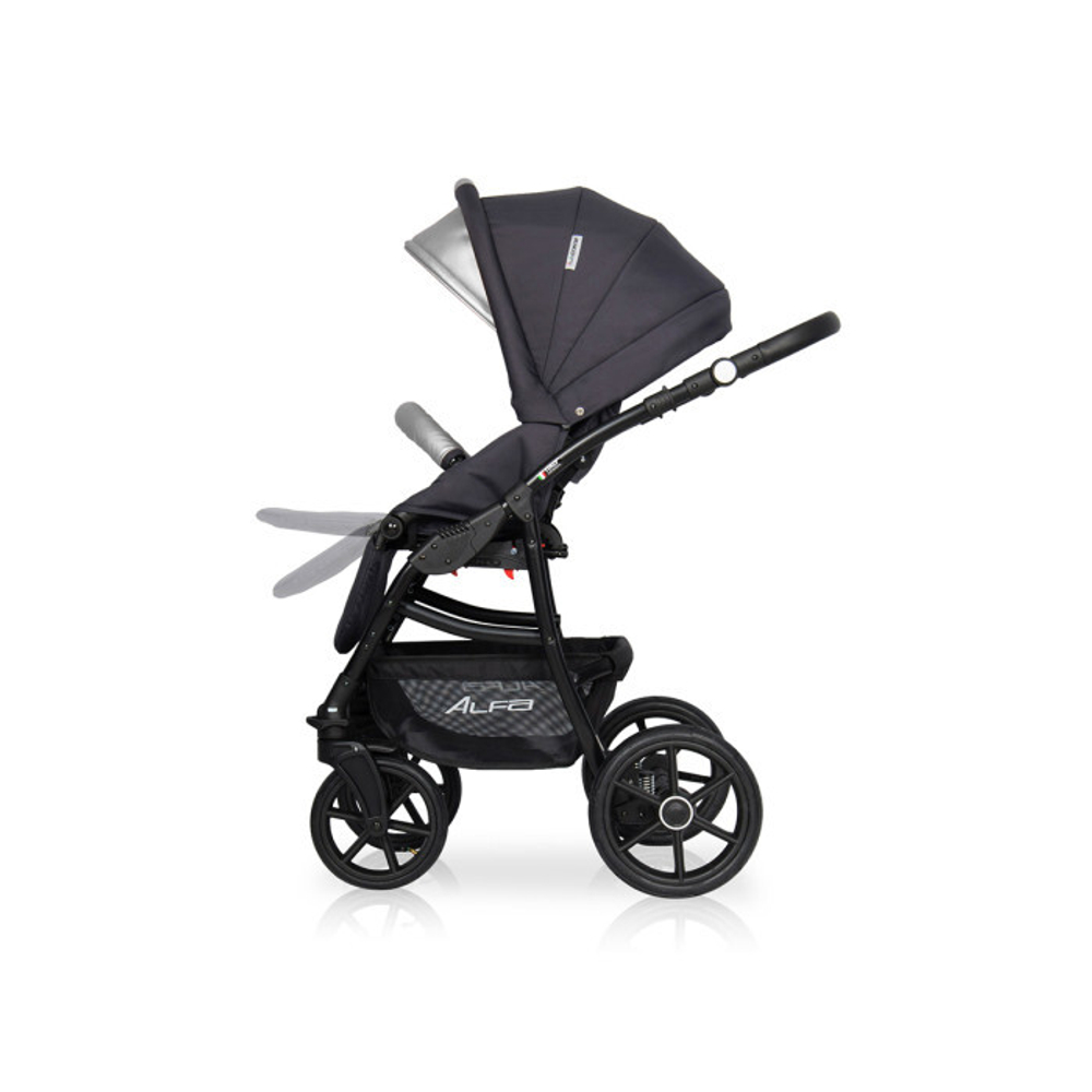 Коляска  ALFA Ecco (3 в 1) (RIKO BASIC) 01 графит-серый