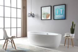 Акриловая ванна отдельностоящая ABBER AB9206 185х80 см. белая