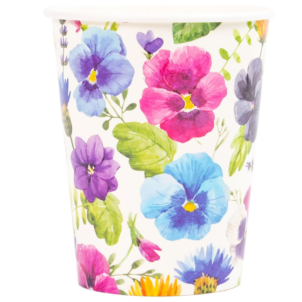 Стаканы бумажные «Полевые цветы», 250 мл, 6 шт