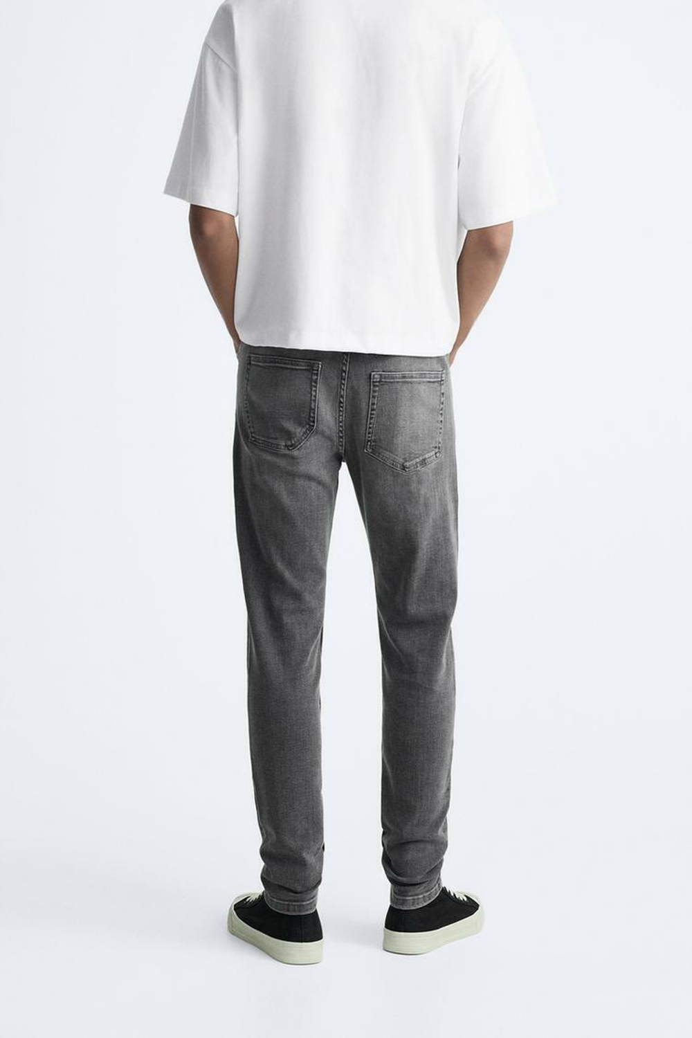 ZARA ДЖИНСЫ SKINNY FIT, СЕРЫЙ
