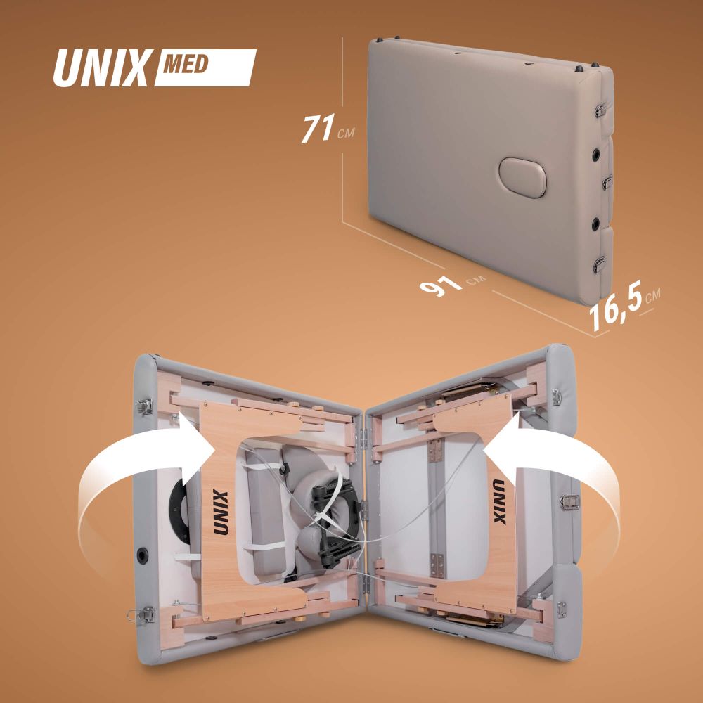 Массажный стол UNIX Serenity 3 Section Grey