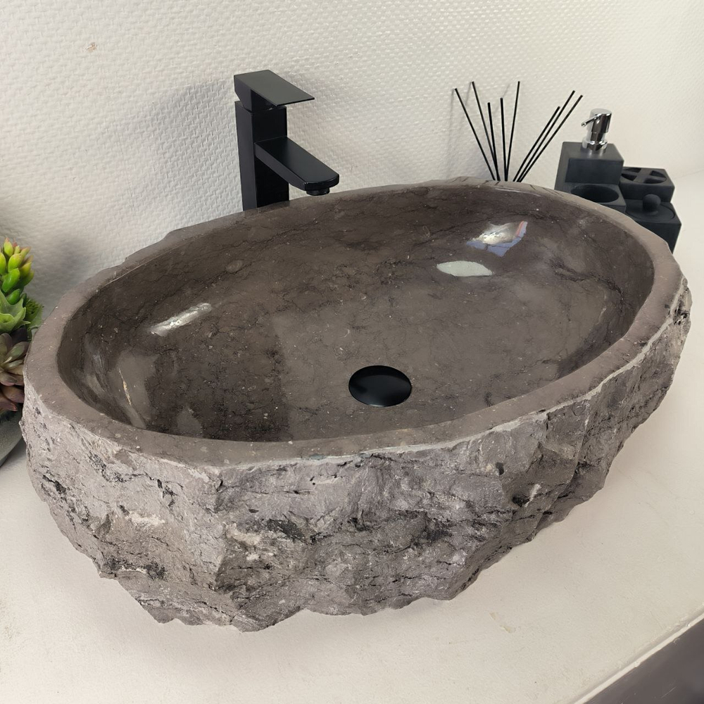 Раковина из мрамора Erozy Grey EM-64985 64*44*16 0888