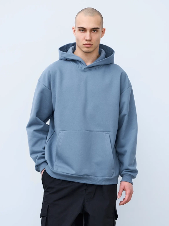 Худи оверсайз с начесом (индиго)