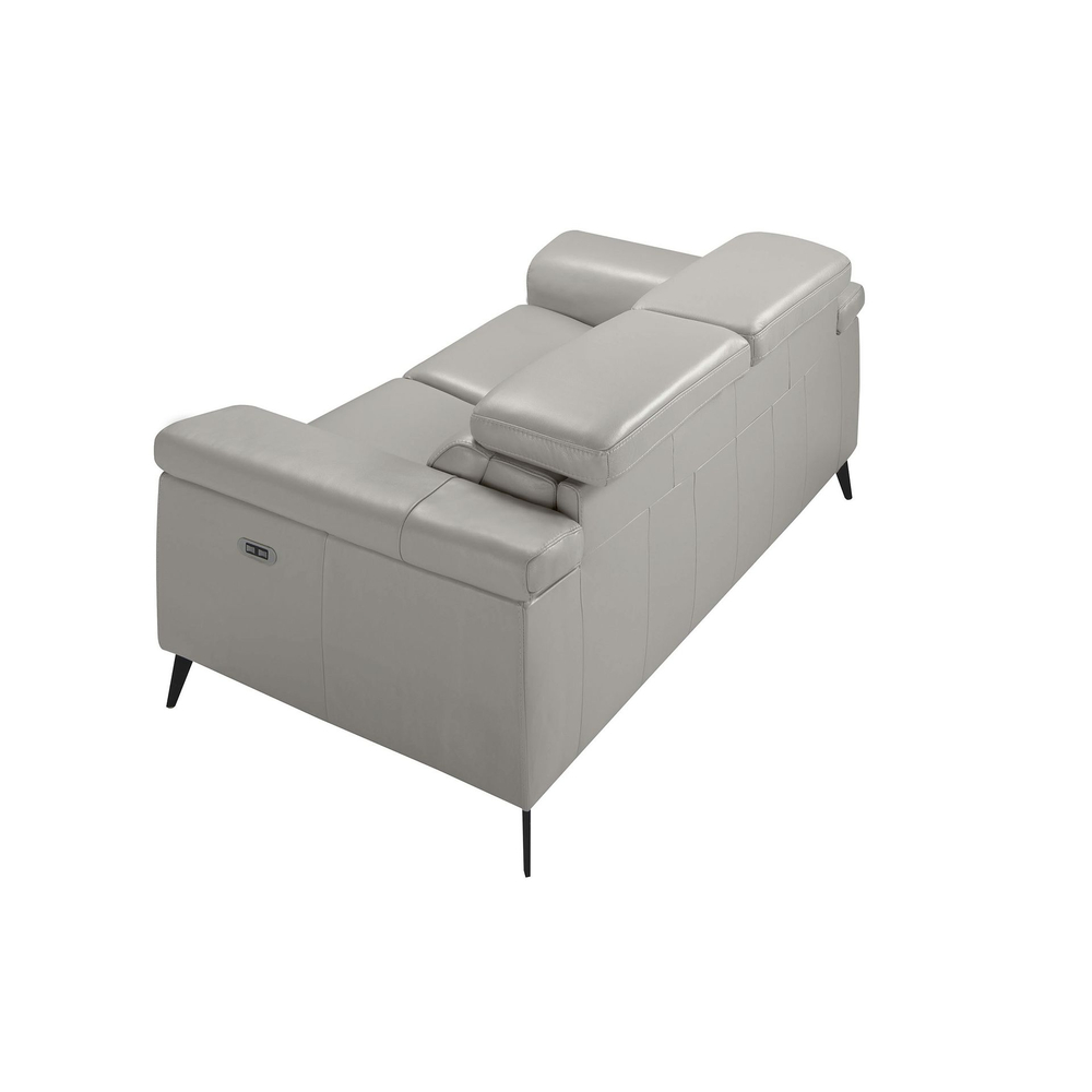 Диван 2-х местный с реклайнером 5319-2P-M5653 /6107 серый кожаный