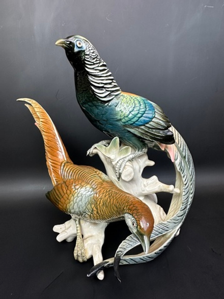 Фарфоровая статуэтка «Пара фазанов на ветке»